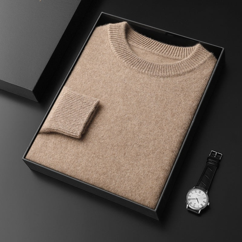 Herren Rundhals-Pullover im Kaschmir‑Look mit extraweichem Flor und Geschenkbox Drune