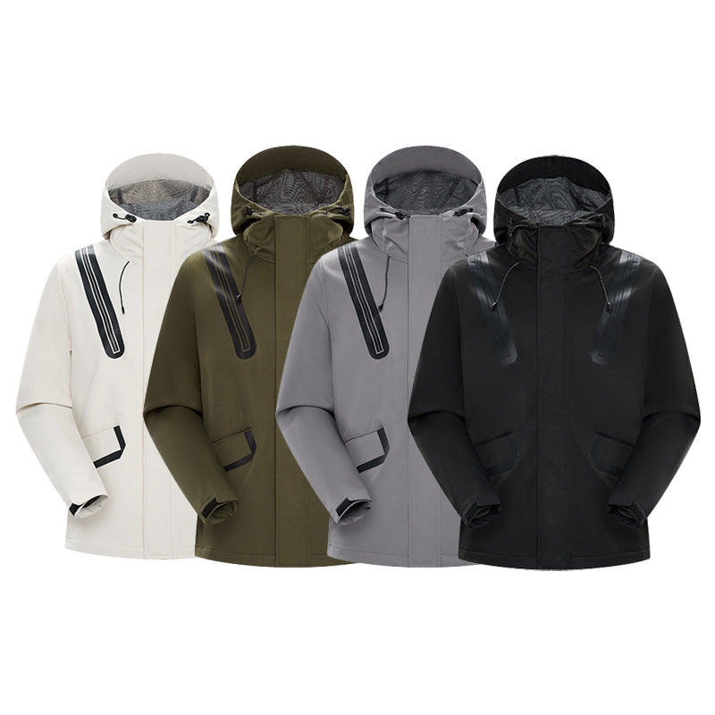 Herren Technische Softshell-Parka mit Kapuze, getapten Nähten und gummierten Einsätzen Drune