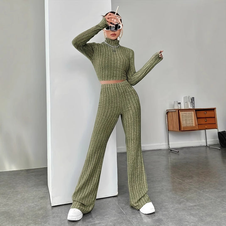 Damen Komfortables Zweiteiliges Strick-Loungewear-Set Drune