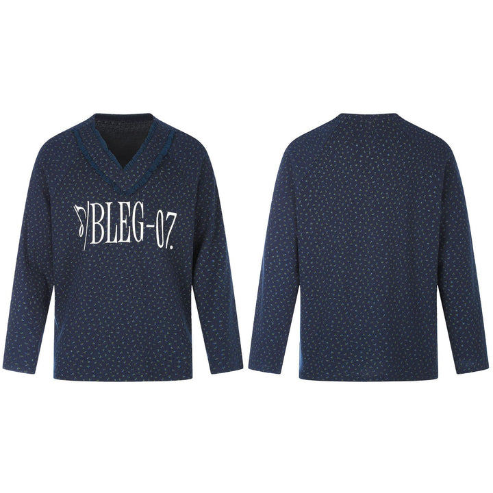 Damen Feinstruktur V‑Ausschnitt Strickpullover mit Rüschenkragen Drune