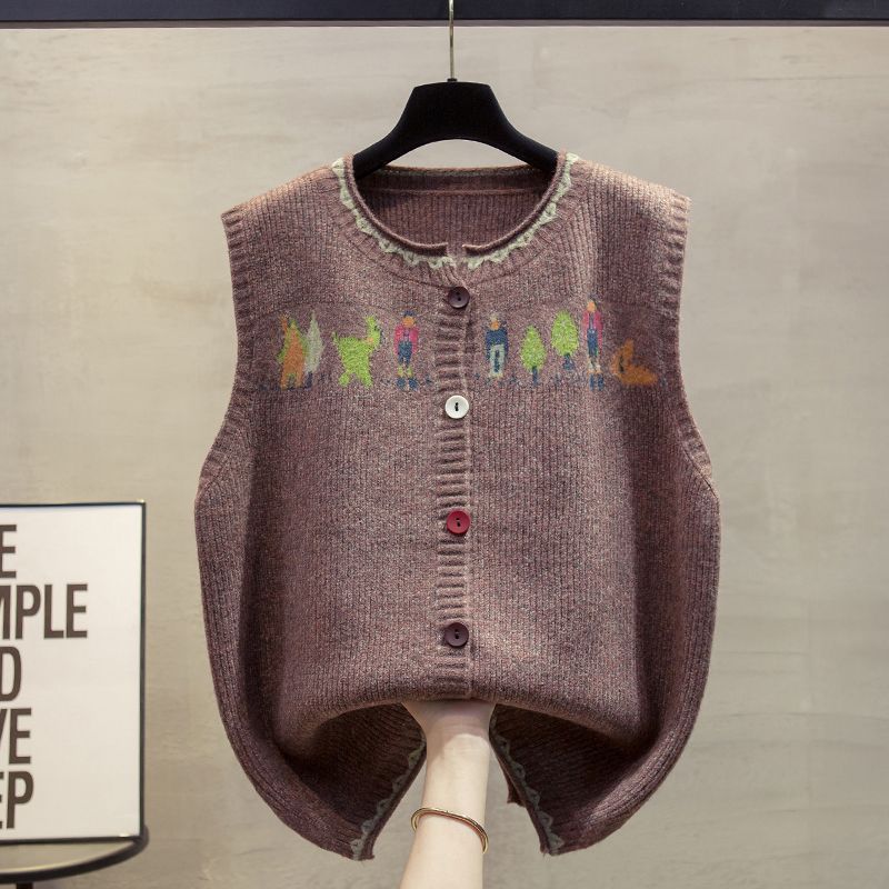 Damen Strickweste mit verspieltem Motiv Drune