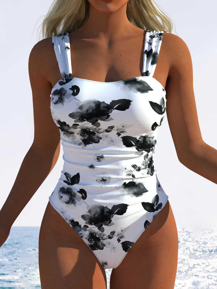 Damen Einteiliger Badeanzug mit innovativem Animal-Print und hohem Beinausschnitt Drune