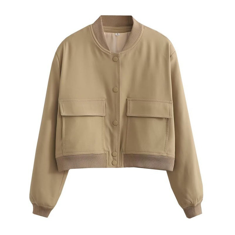 Damen Sportliche Kurzjacke mit Pattentaschen
