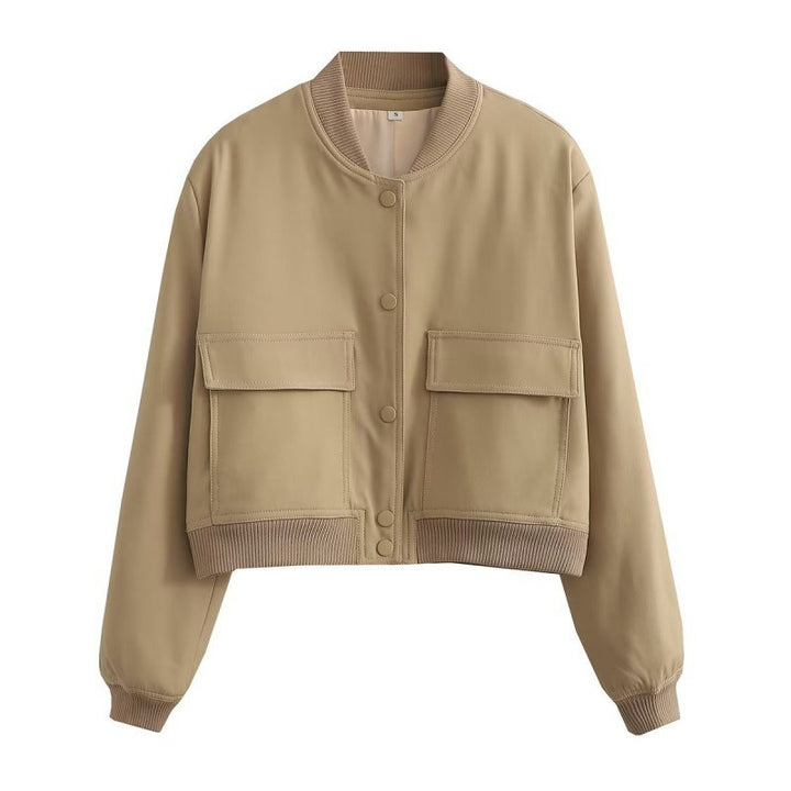 Damen Sportliche Kurzjacke mit Pattentaschen