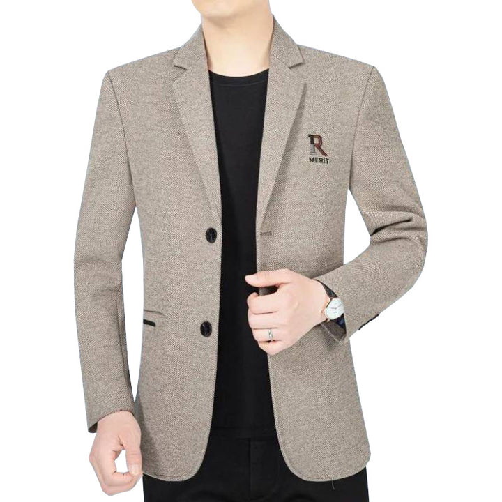 Herren Sakko Slim-Fit aus strukturierter Wollmischung mit kontrastiertem Innenfutter Drune