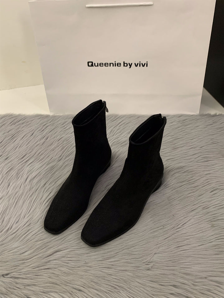 Damen Elegante Ankle-Boots aus Kunstleder Drune