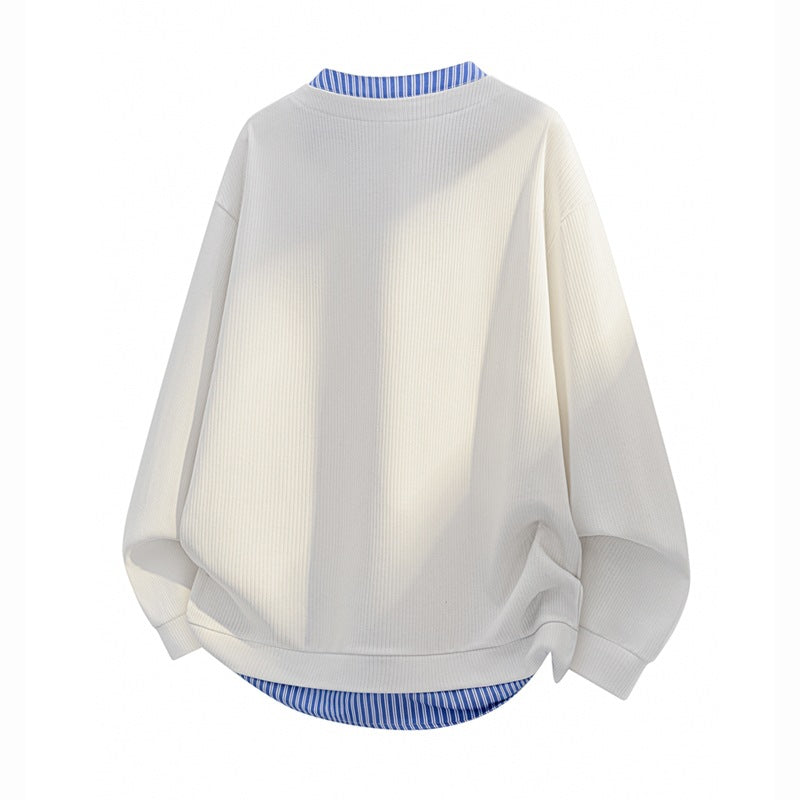 Herren Oversize-Struktur-Sweatshirt mit Hemd-Layer-Effekt Drune