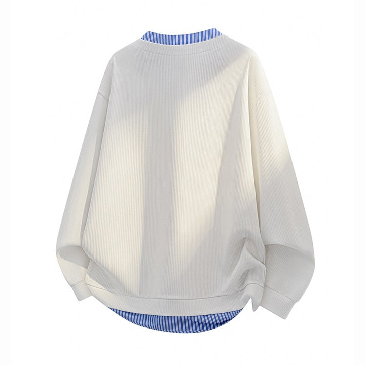 Herren Oversize-Struktur-Sweatshirt mit Hemd-Layer-Effekt Drune