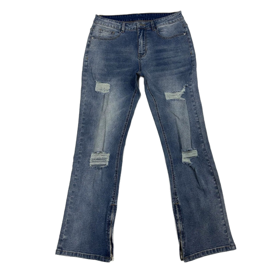 Herren Flared Jeans mit Reißverschluss Drune