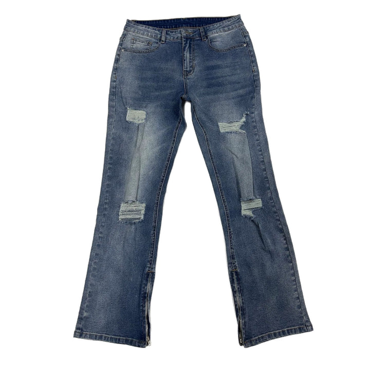 Herren Flared Jeans mit Reißverschluss Drune