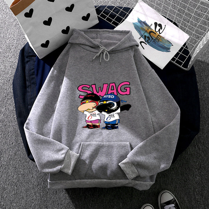 Damen Hoodie mit lustigem Cartoon-Design Drune