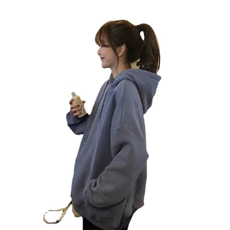 Damen kuscheliger Oversized-Hoodie mit hohem Kragen und praktischen Kängurutaschen Drune