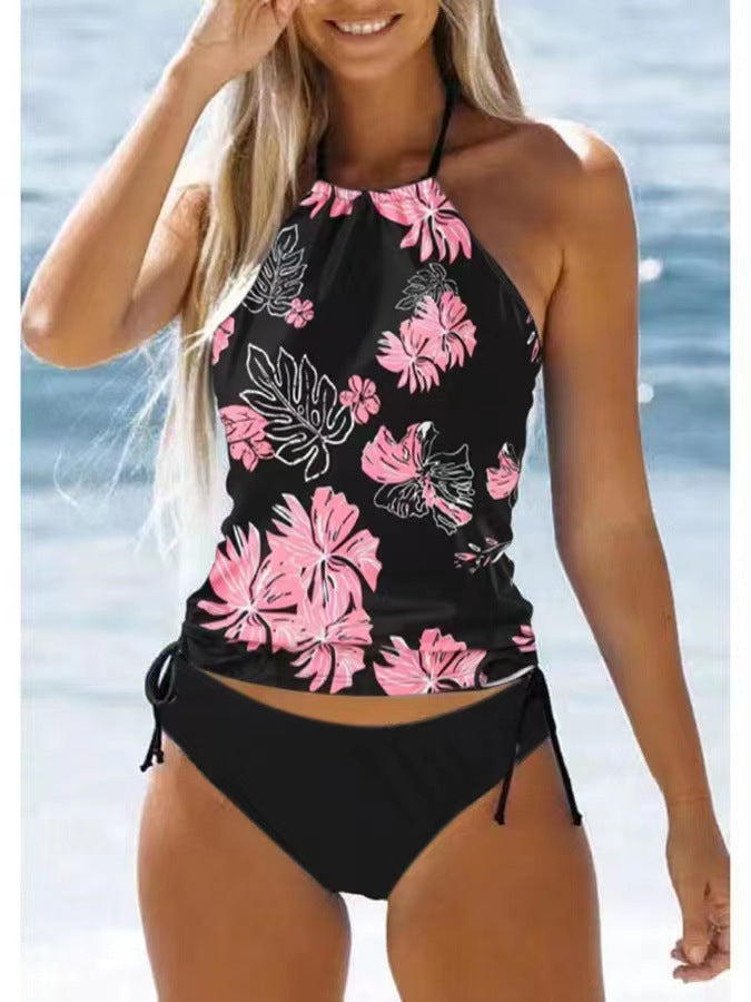 Damen Tankini mit floralem Muster und verstellbaren Trägern Drune