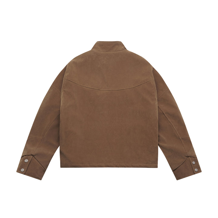 Herren Kurzblouson aus Velours‑Suede mit hohem Kragen und ergonomischer Nahtführung Drune
