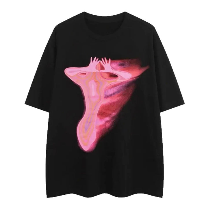 Damen T-Shirt mit künstlerischem Floral-Motiv und lässigem Schnitt Drune