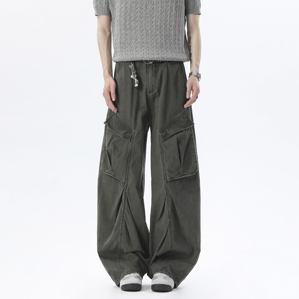 Herren Baggy-Cargo-Hose im Oversize-Schnitt mit großen Klappentaschen Drune