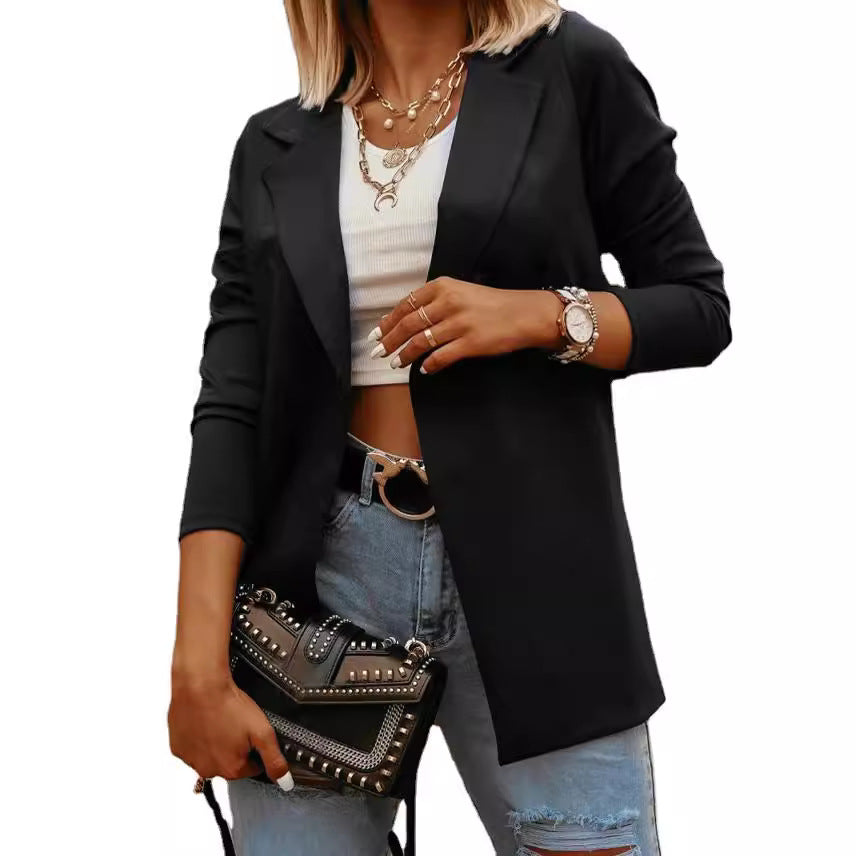 Damen eleganter taillierter Blazer mit schmalem Schnitt Drune