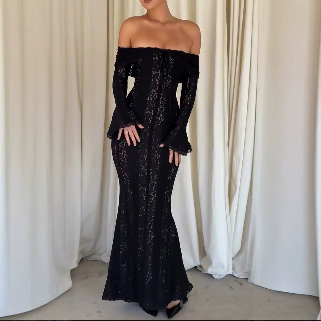 Drune | Ausgestellter Ärmellanger Bodycon-Waist Dress