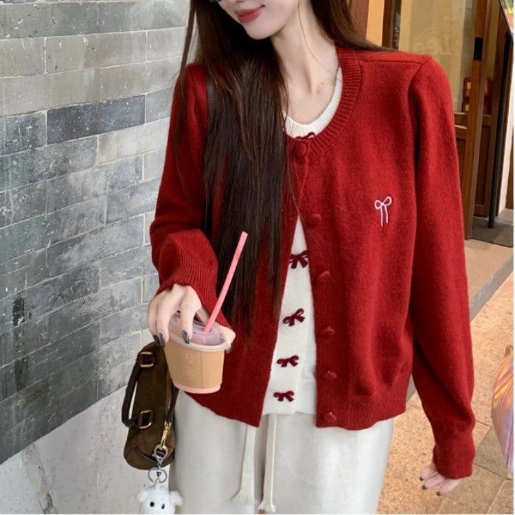 Damen Strickjacke mit feinem Rippmuster und elegantem Knopfverschluss Drune