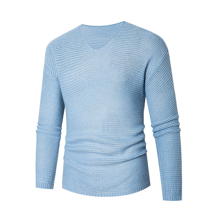 Herren modisches V-Ausschnitt-Strickpullover aus atmungsaktivem Material Drune