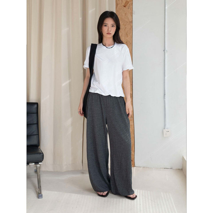 Damen Weite Jersey-Loungehose mit elastischem Bund und fließender Culotte-Silhouette Drune