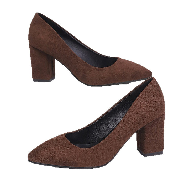 Damen elegante High Heel Pumps mit robustem Blockabsatz Drune