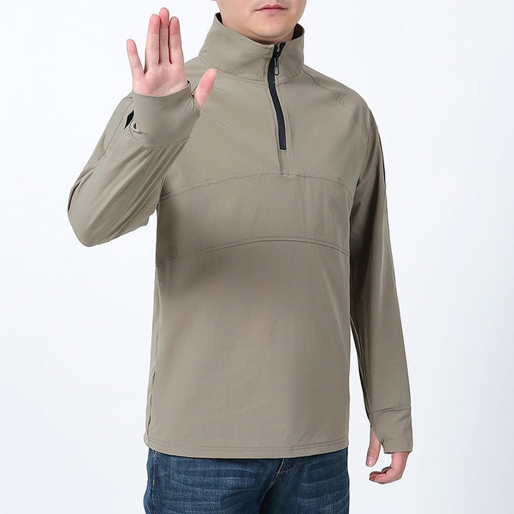 Herren nan Softshell-Pullover mit kurzem Reißverschluss, Ärmeltasche und Raglanärmeln Drune
