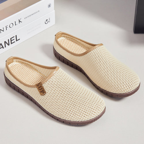Damen nan atmungsaktiver gestrickter Slipper mit gewebtem Komfortfußbett und flexibler Profilsohle Drune