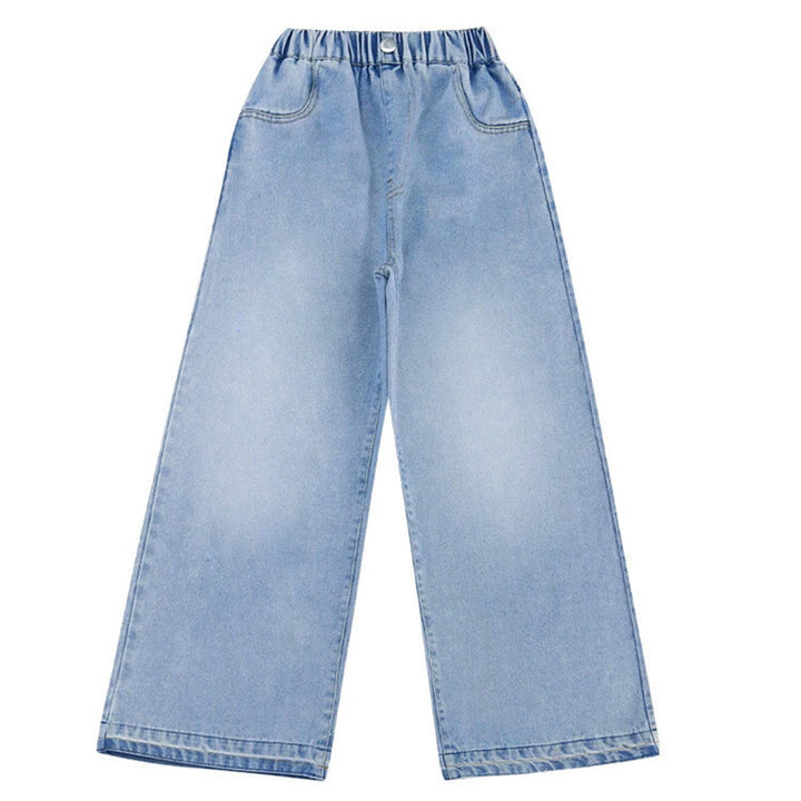 Damen weite Jeans mit elastischem Bund Drune