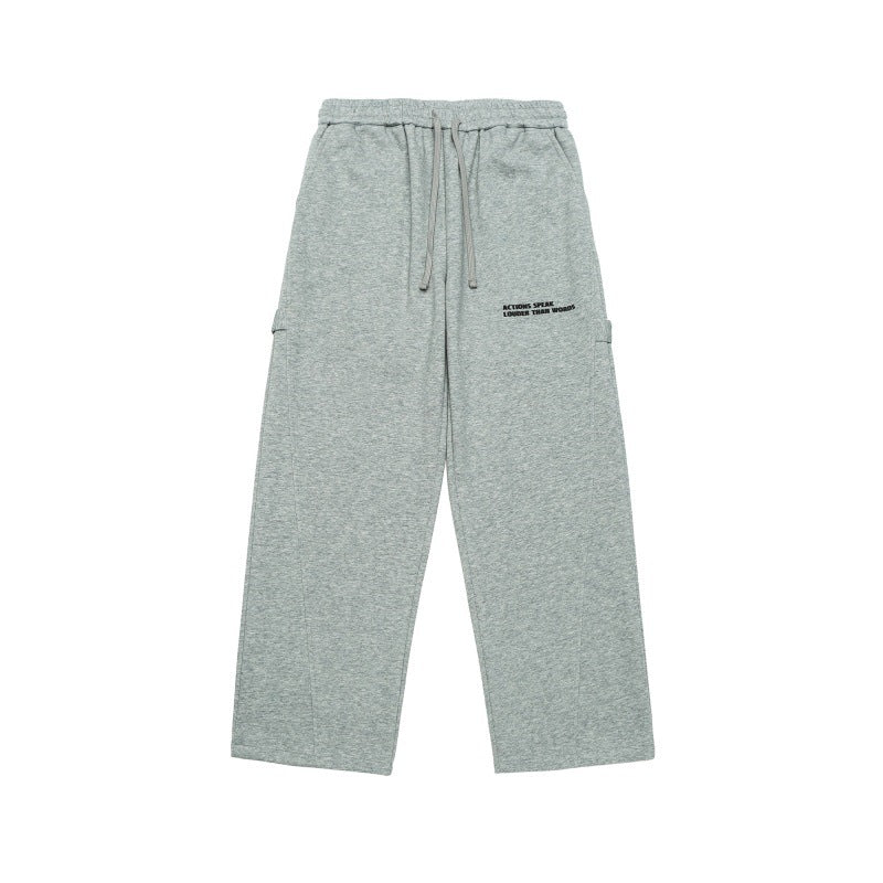 Unisex Weite Cropped-Sweathose im Cargo-Stil mit Tunnelzugbund und aufgesetzten Taschen Drune