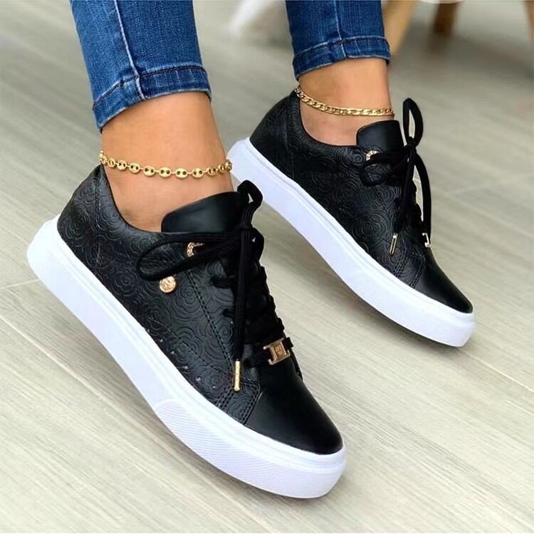 Damen Sneakers mit luxuriösem Blütenmuster und atmungsaktivem Obermaterial Drune