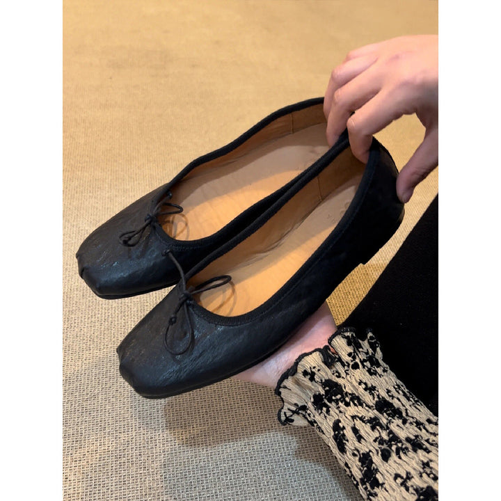 Damen Ballerinas mit quadratischer Zehenform und elegantem Riemenverschluss Drune