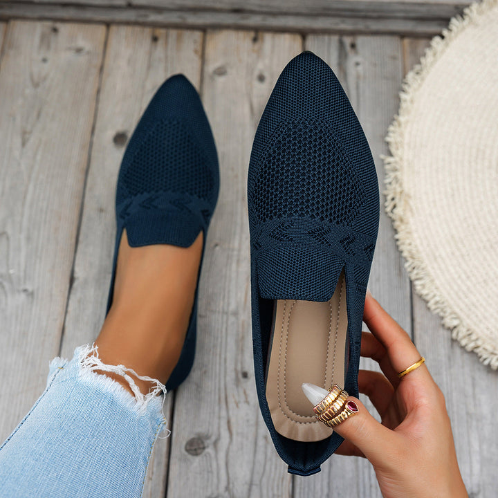 Damen Ballerinas mit kreativem Hahnentrittmuster und flexiblem Fußbett Drune