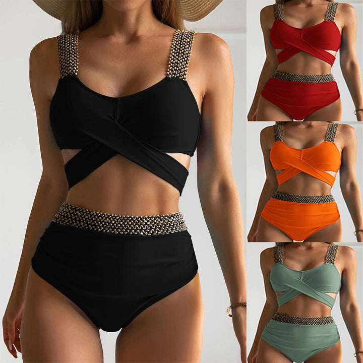 Damen Hochgeschnittener Bikinisuit mit glamourösen Details Drune