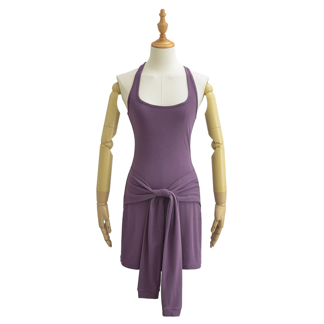 Damen lässiges Sommerkleid mit Knotendetail Drune