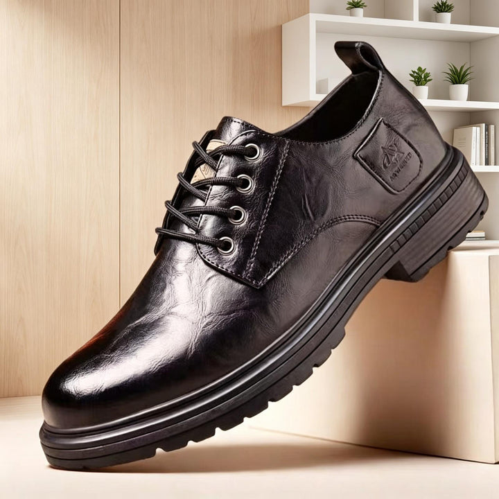 Herren Elegante Leder Schnürschuhe Drune