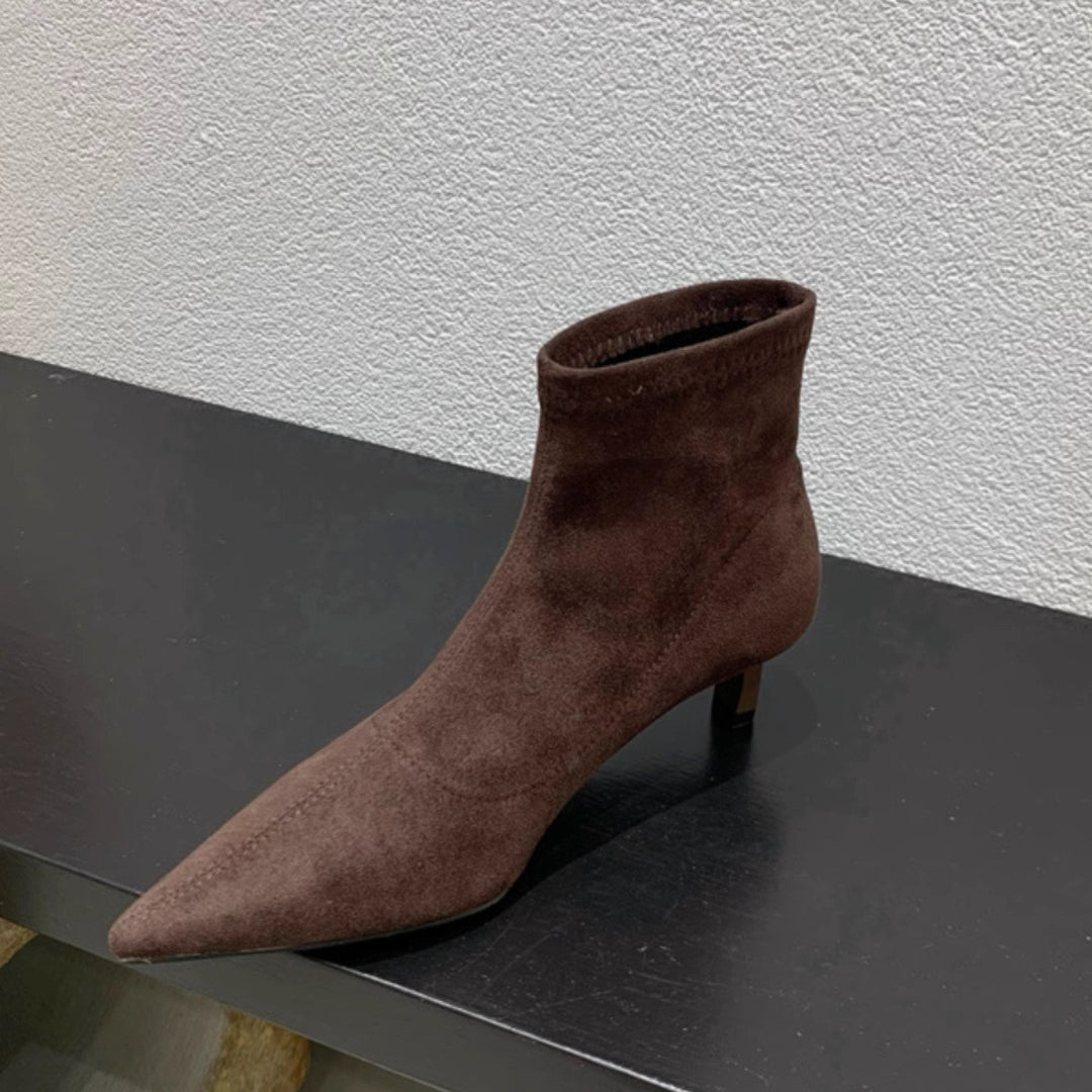 Damen Elegante Ankle-Boots aus weichem Wildleder mit modischem Stiletto Drune