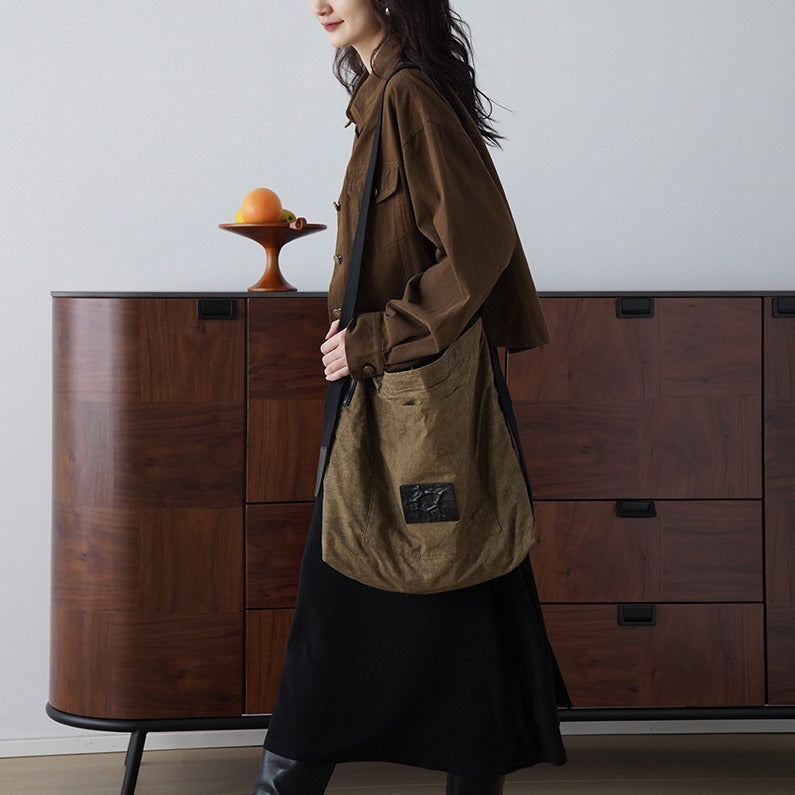 Damen Modische Oversized-Jacke mit Knöpfen und praktischen Taschen Drune