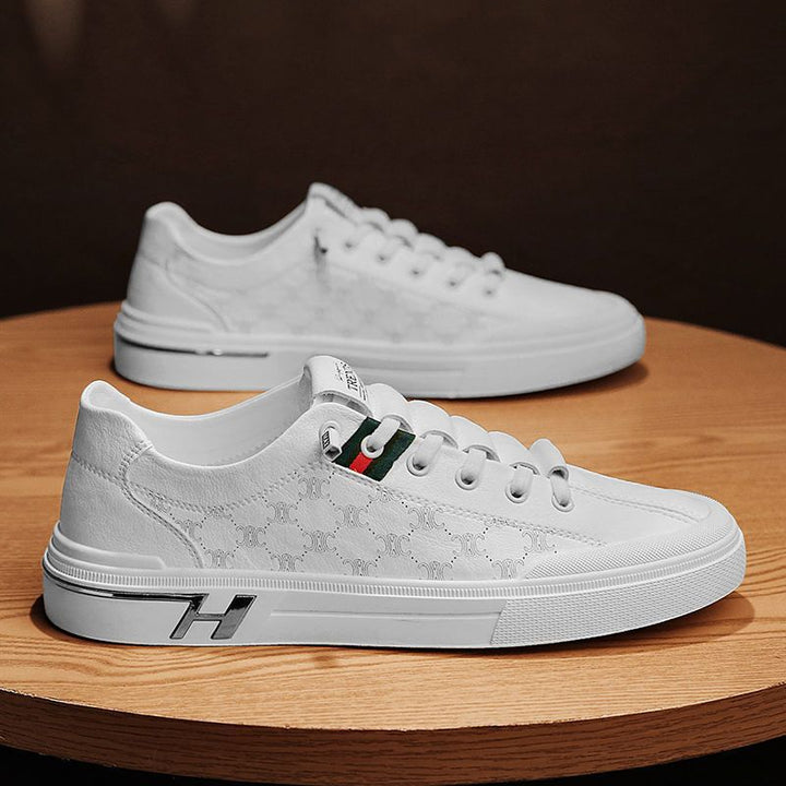 Damen Sportliche Sneakers aus hochwertigem Leder mit dezenter Logoprägung Drune