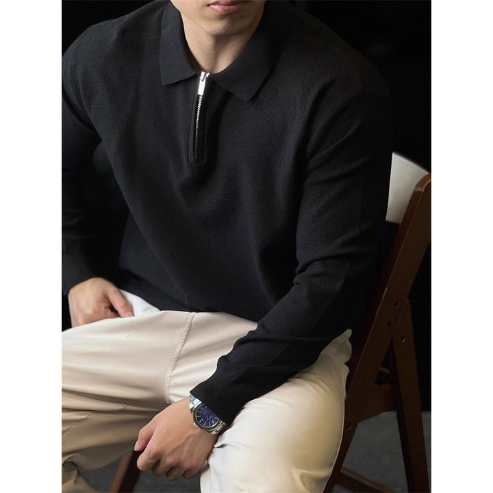 Herren Modischer Strickpullover mit Halbreißverschluss Drune