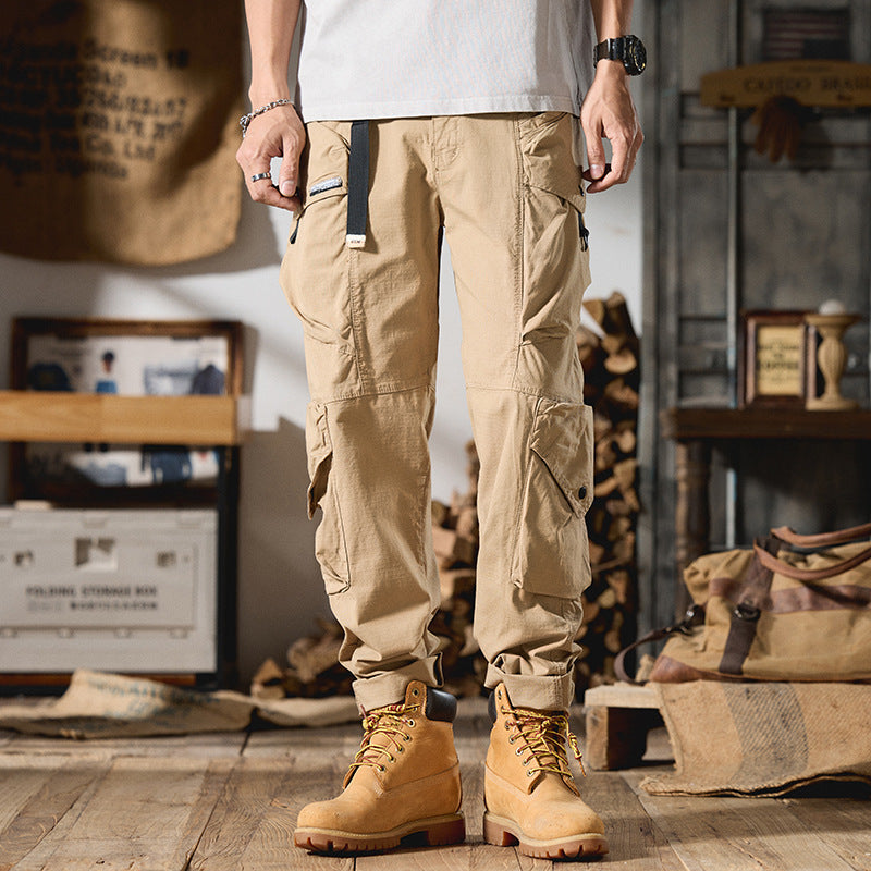 Herren Cargo-Hose im Utility-Stil mit verstärkten Knien und verstellbarem Saum Drune