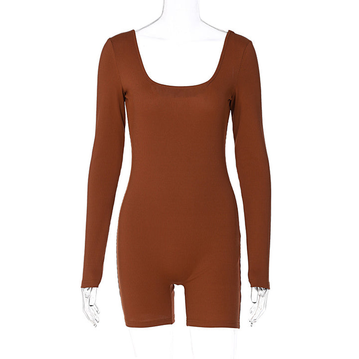 Damen Bodysuit mit langen Ärmeln und Quadrat-Ausschnitt Drune