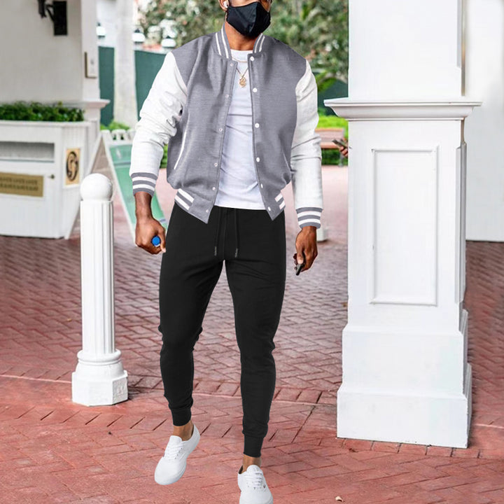 Herren sportliche Collegejacke mit praktischen Taschen und atmungsaktiver Baumwolle Drune