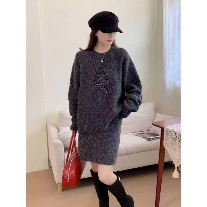 Damen Strickpullover mit elegantem Diamantmotiv und gemütlichem Schnitt Drune