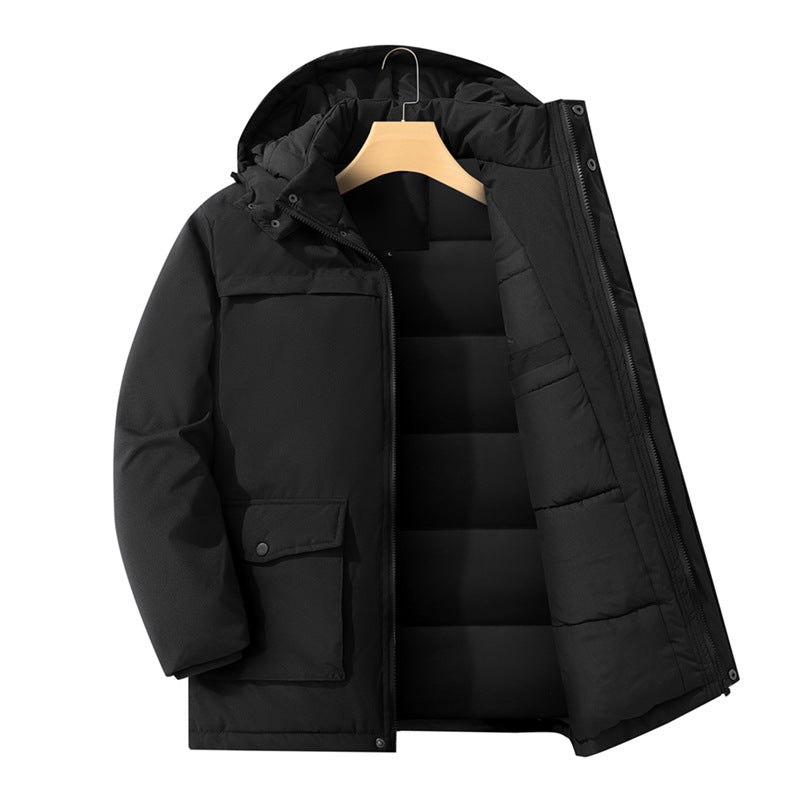 Herren Winterparka mit wärmendem Teddyfutter, abnehmbarer Kapuze und hoher Stehkragen Drune