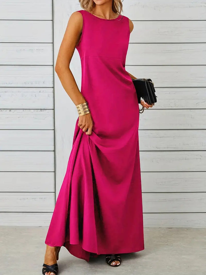 Damen elegantes Maxikleid mit schwingendem Saum und klassischem Schnitt Drune