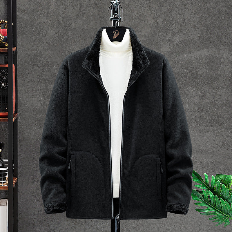 Damen Kuschelige Fleecejacke mit Teddyfutter, Stehkragen und Zwei Reißverschlusstaschen Drune