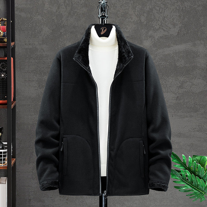 Damen Kuschelige Fleecejacke mit Teddyfutter, Stehkragen und Zwei Reißverschlusstaschen Drune