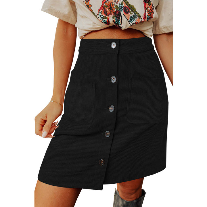 Damen Cordrock mit Knopfdetails und praktischen Taschen Drune