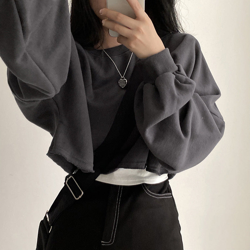Damen Cropped Sweatshirt Drune